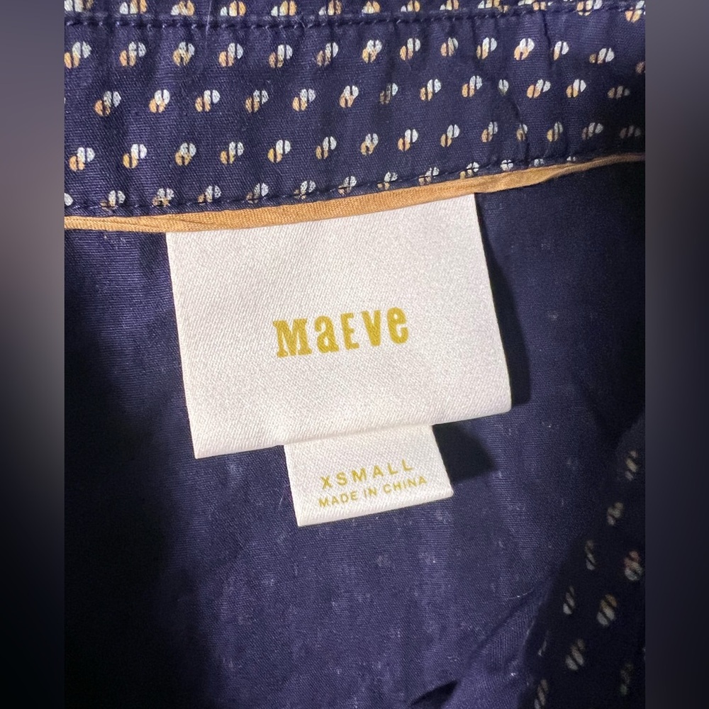 Anthropologie MAEVE Polka Dot Button-Up Women's Top - Picture 2 of 4